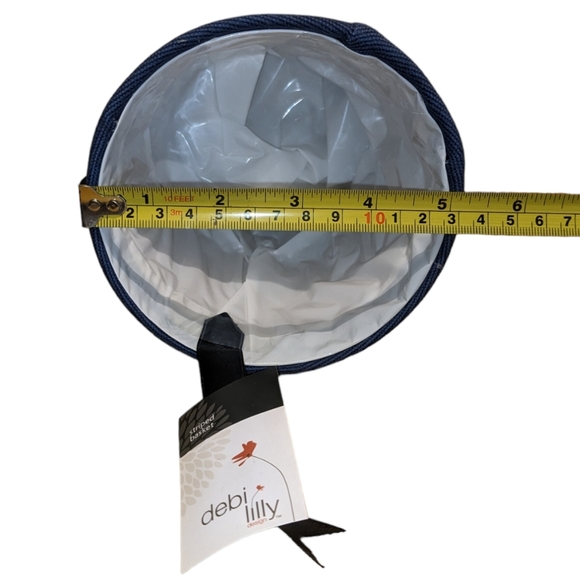 Debi Lilly Striped Basket Planter Pot Covers in Navy Blue, White & Red Set of 4 - Picture 7 of 9